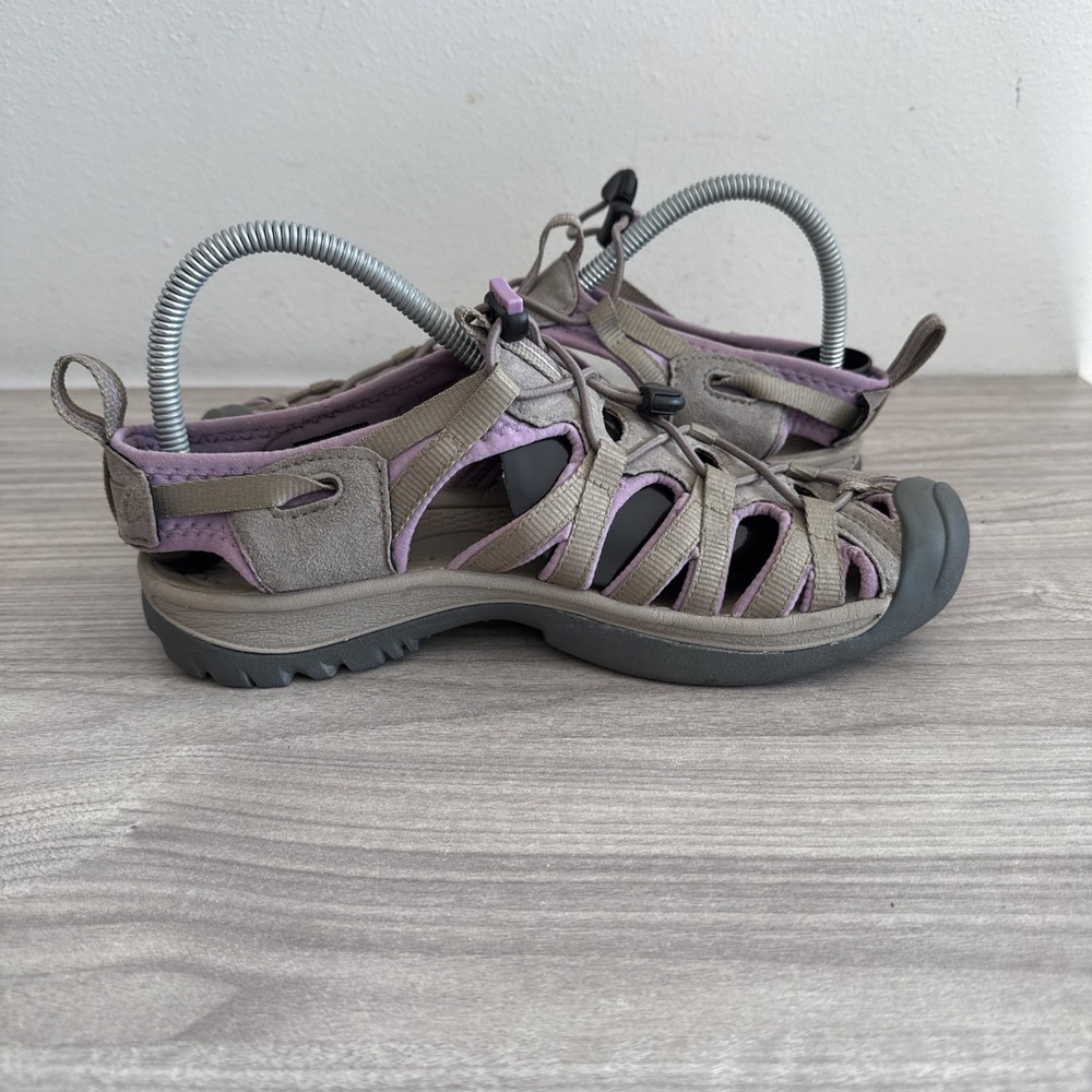 KEEN Whisper Womens  Size 9 Tan Gray Purple Bungee Sport Outdoor Shoes Sandals - Picture 9 of 11